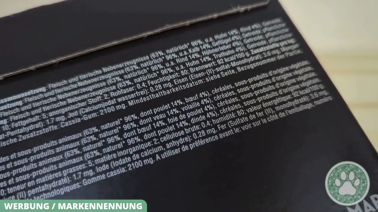 Mit einem Fleischanteil von über 60 Prozent liefert das Futter wertvolle Proteine und wichtige Nährstoffe.