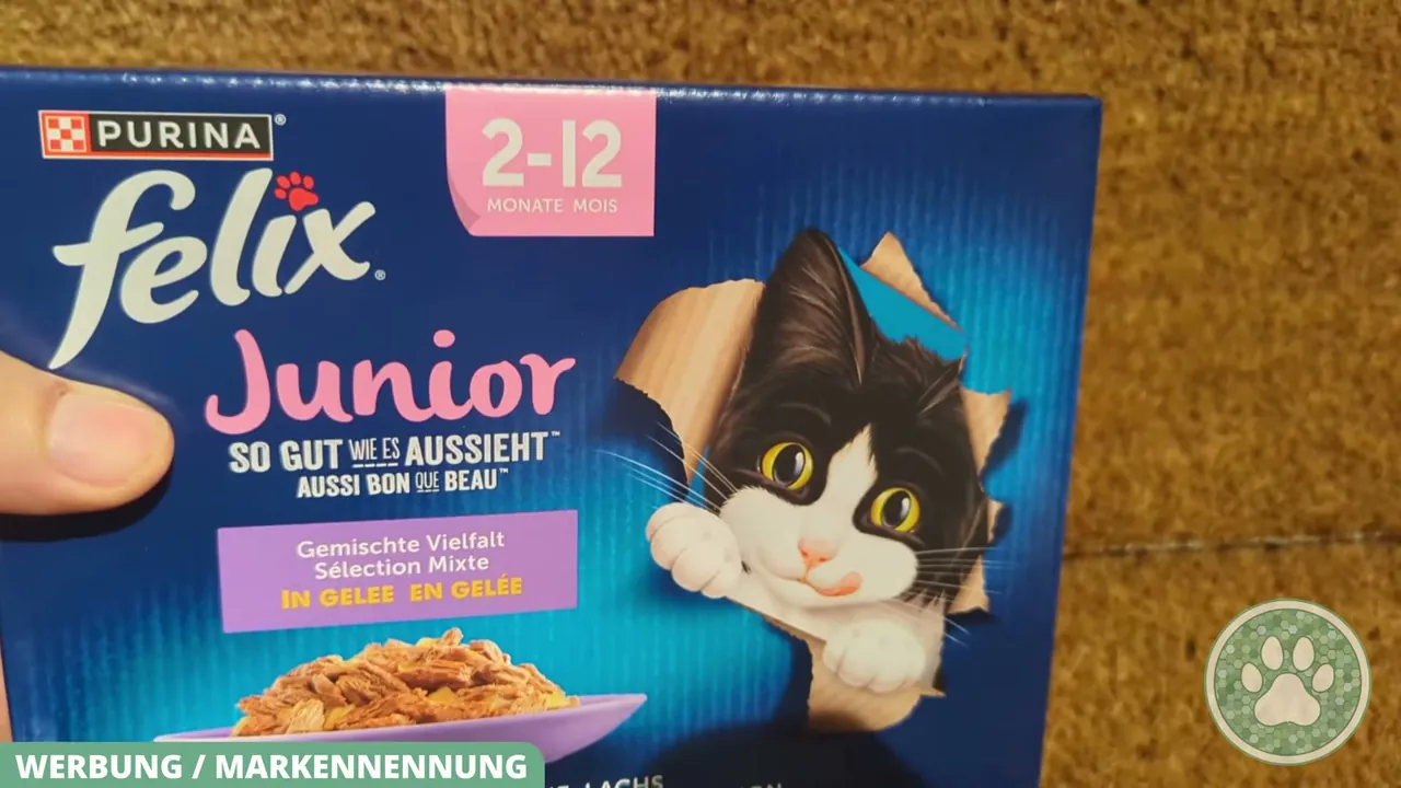 Das Felix Junior Nassfutter ist speziell auf die Ernährungsbedürfnisse von Kätzchen im Alter von 2 bis 12 Monaten abgestimmt.