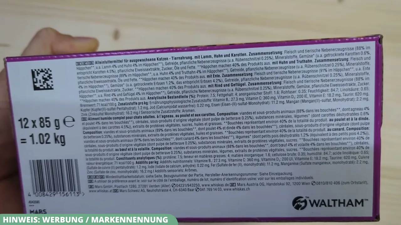 Sämtliche Inhaltsstoffe und analytischen Bestandteile der Sorten sind exakt aufgeführt.