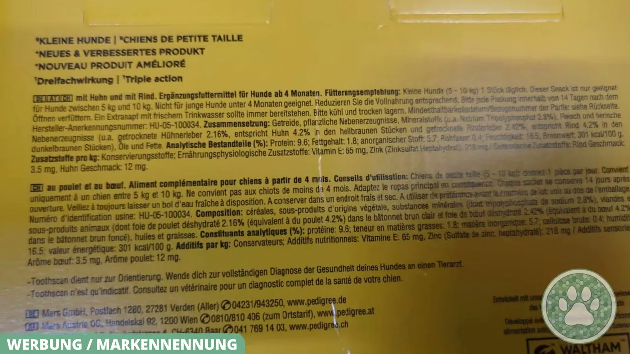 Meiner Meinung nach ist die klare Dosierung von genau einem Stick pro Tag für kleine Hunde ideal geregelt.